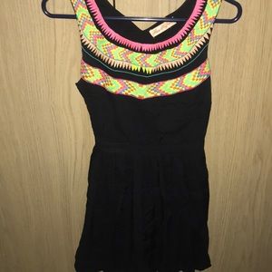 Mara Hoffman black multicolor mini dress